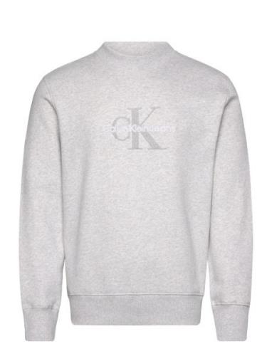 Chenille Monologo Crew Neck Calvin Klein Jeans Grey