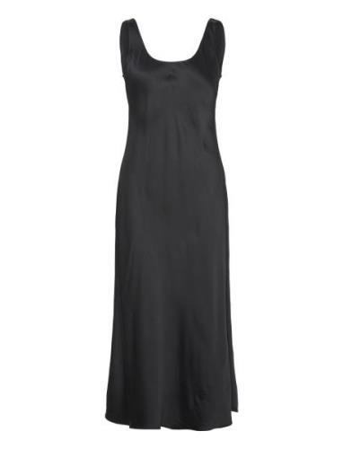 Viscose Satin Slip Dress Calvin Klein Black