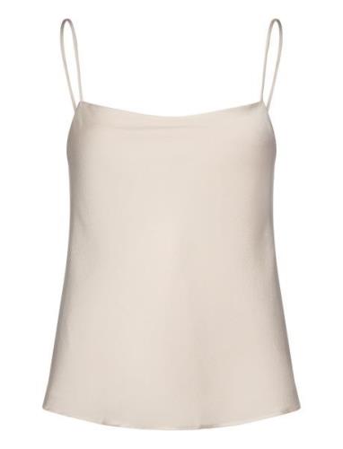 Satin Top With Thin Straps Mango Cream