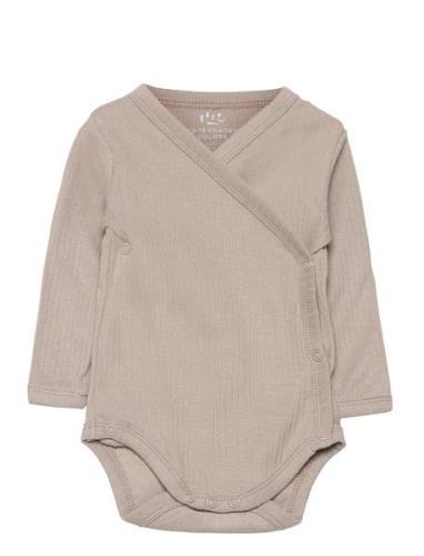 Baby Rib Jersey Body Crossover W. Longsleeve Copenhagen Colors Grey