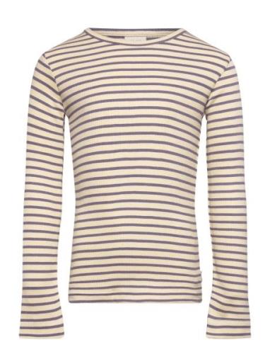 T-Shirt L/S Modal Striped Petit Piao Beige