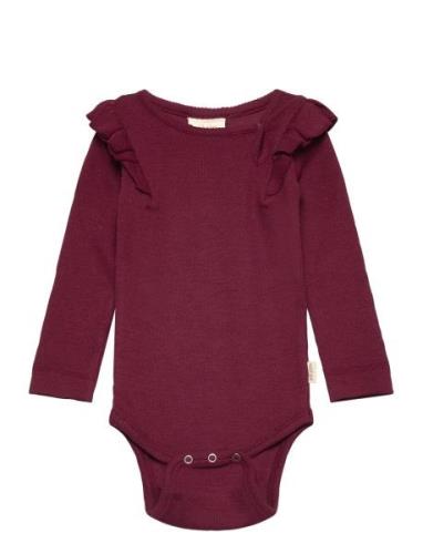 Body L/S Modal Frill Petit Piao Red