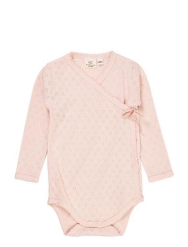 Pointelle Heart Crossover Body Ls Copenhagen Colors Pink