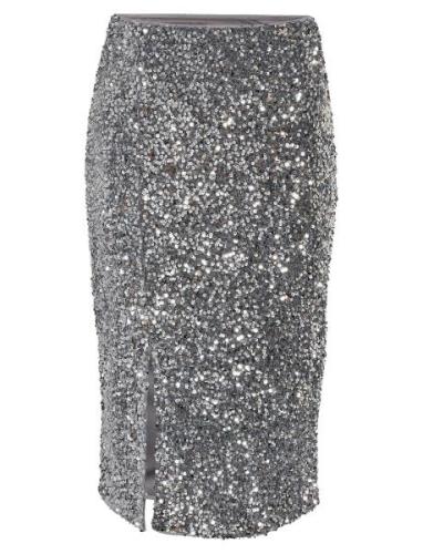 Nmmia Nw Midi Sequin Skirt Wvn NOISY MAY Silver