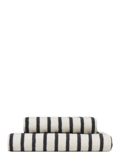 Everyday Stripe Cotton Towel Høie Of Scandinavia Black