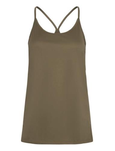 Women Sports Strap Top ZEBDIA Khaki