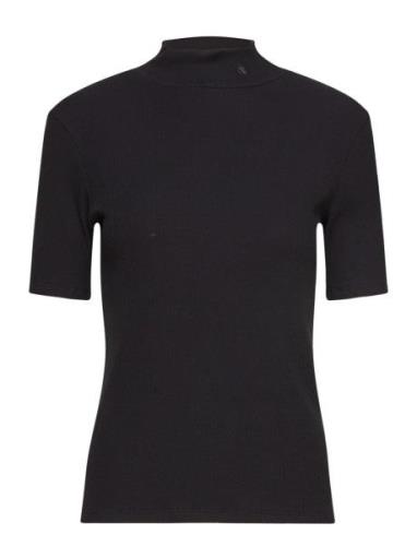 Core Mock Neck Rib T-Shirt Scotch & Soda Black