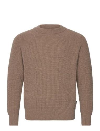 Ribbed Beige Wool Knit Sweater Pompeii Beige