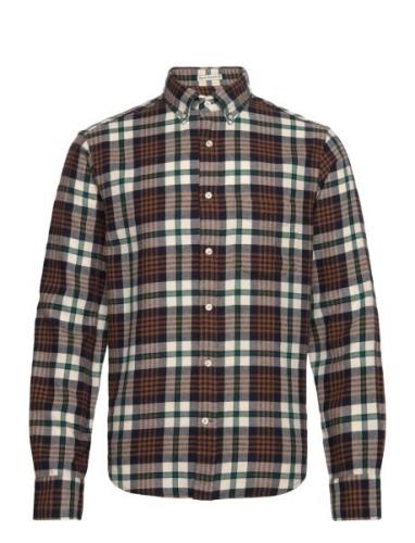 Reg Flannel Plaid Shirt GANT Brown