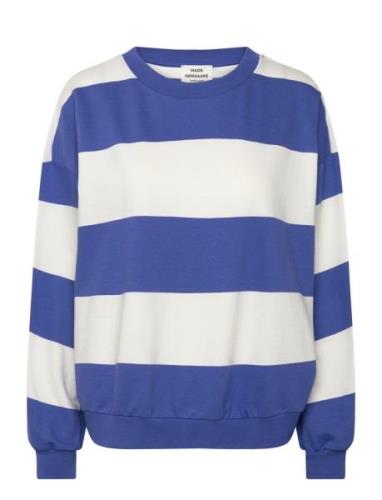 Airy Sweat Stripe Denver Sweatshirt Mads Nørgaard Blue