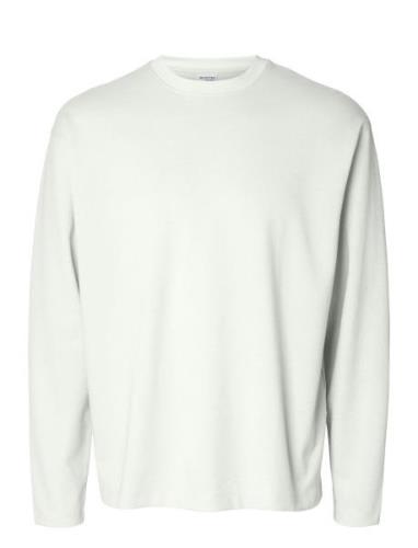 Slhlooseoscar Ls O-Neck Tee Noos Selected Homme White