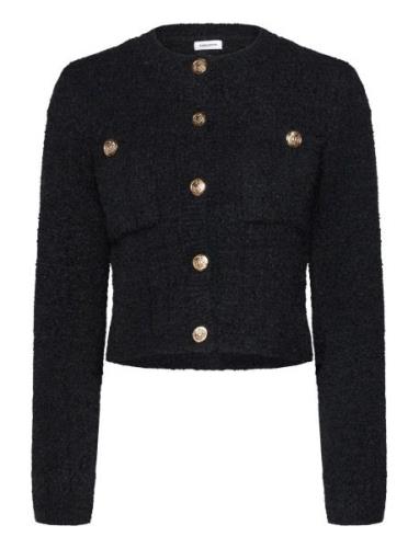 Button Knitted Jacket Bubbleroom Black