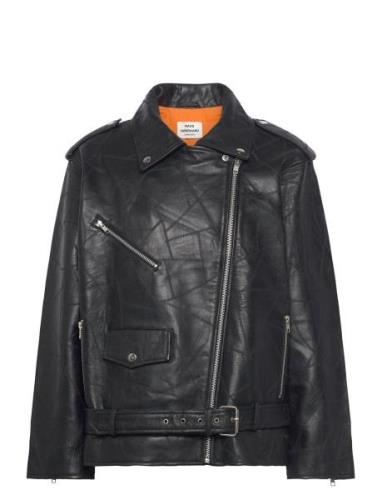 Patch Leather Berline Jacket Mads Nørgaard Black