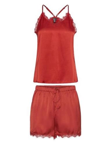 Pcanovi Satin Nightwear Set Pieces Red