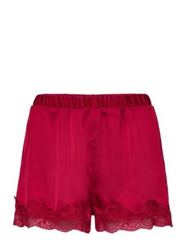 Shorts Lace Satin Lindex Red