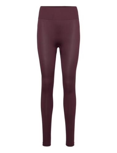 Women Seamless Plain Leggings ZEBDIA Burgundy