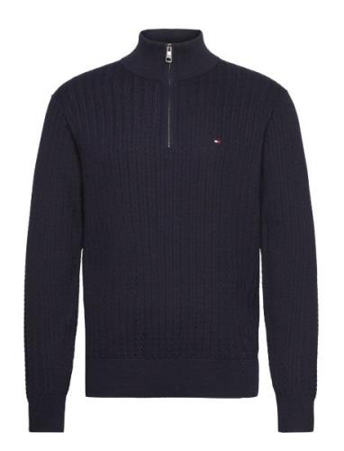 Herringb Structure Zip Mock Tommy Hilfiger Navy