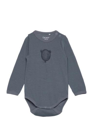 Body Ls, Solid W. Print CeLaVi Navy