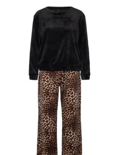 Pj Set Velours Leopard Hunkemöller Black