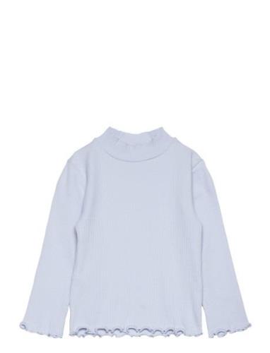 Turtleneck Long-Sleeved T-Shirt Mango Blue