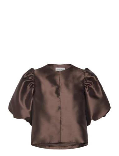 Cleo Pouf Sleeve Blouse Malina Brown