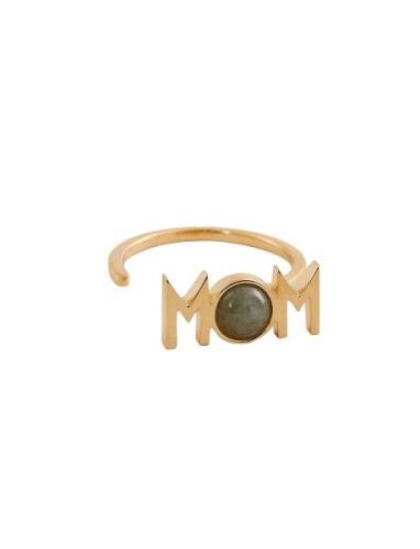 Great Mom Ring Design Letters Blue