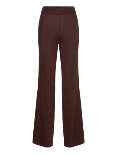 Fine Knit Wide Pants Davida Cashmere Brown