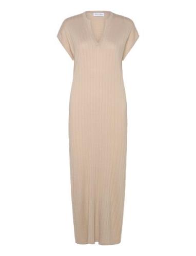 Fine Knit Cap Sleeve Dress Davida Cashmere Cream