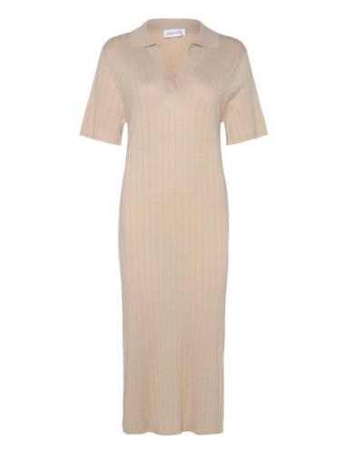 Fine Knit Rib Collar Dress Davida Cashmere Cream