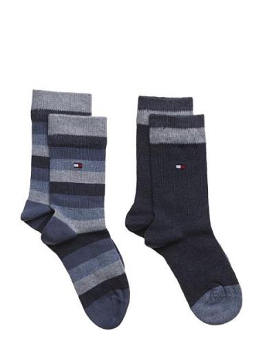 Th Kids Basic Stripe Sock 2P Tommy Hilfiger Blue