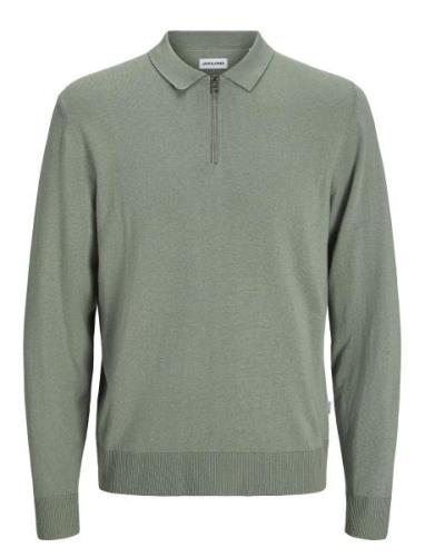 Jjeemil Knit Polo Half Zip Ls Noos Jack & J S Green