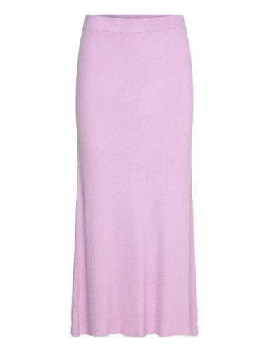 Fine Knit Rib A-Line Skirt Davida Cashmere Pink