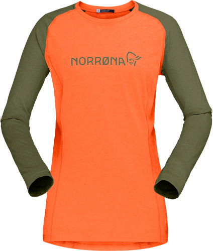 Norrøna Women's Fjørå Equaliser Lightweight Long Sleeve Orange Alert