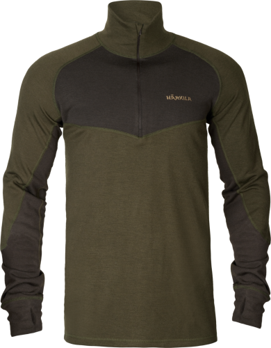 Härkila Men's Base Warm Baselayer Shirt Willow Green/Shadow Brown