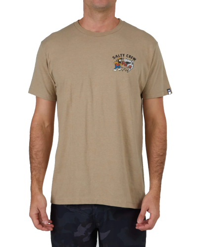 Salty Crew Men's Fish Fight Standard S/S Tee Khaki Heather