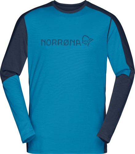 Norrøna Men's Falketind Equaliser Merino Round Neck Hawaiian surf/Indi...