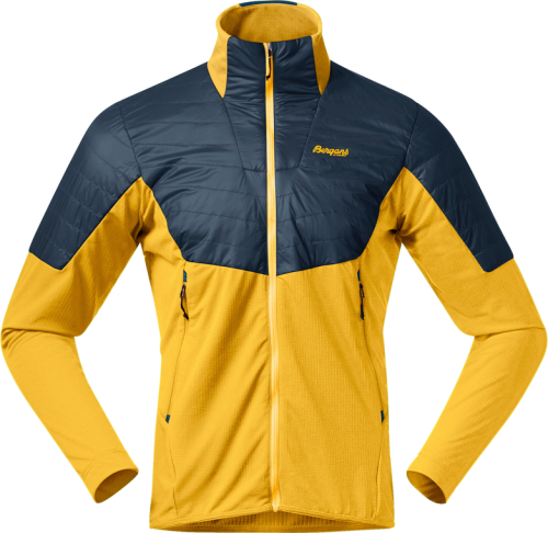 Bergans Men's Senja Midlayer Jacket  Light Golden Yellow/Orion Blue