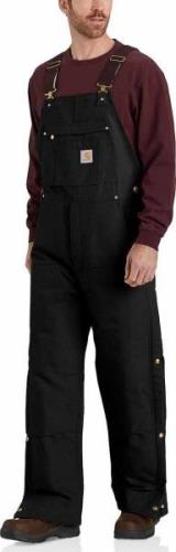 Carhartt Men's Firm Duck Insulated Bib Overall Black