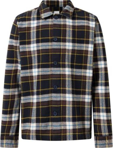 Knowledge Cotton Apparel Men's Big Checked Heavy Flannel Overshirt  Bl...