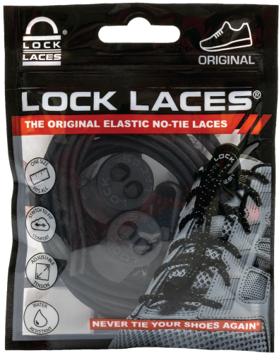 Lock Laces No Tie Shoelaces Solid Black