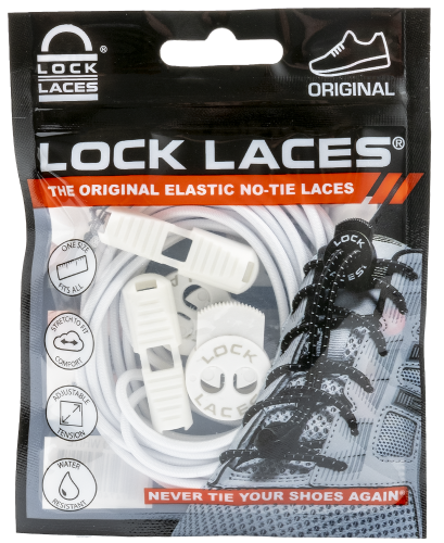 Lock Laces No Tie Shoelaces Solid White