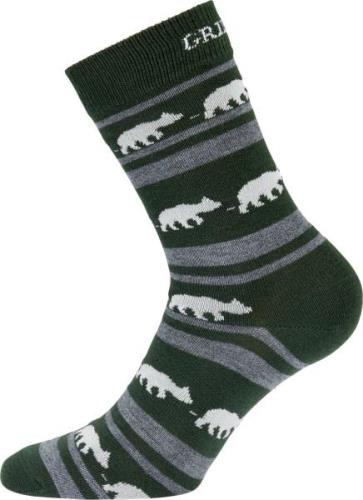 Gridarmor Striped Bear Merino Socks Green/Grey/White