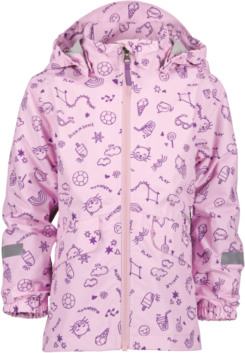 Didriksons Kids' Norma Printed Jacket 3 Doodle Orchid Pink