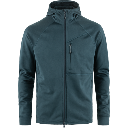 Fjällräven Men's Abisko Grid Fleece Hoodie Mountain Blue