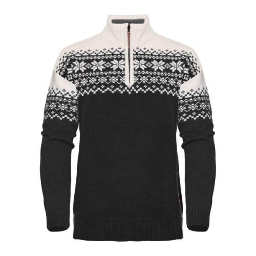 Gridarmor Women's Snøkrystall Half Zip Ullgenser Black/White