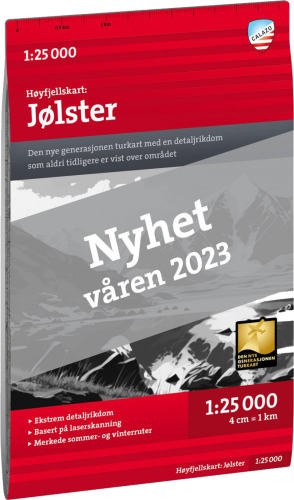 Calazo förlag Høyfjellskart Jölster 1:25.000 NoColour