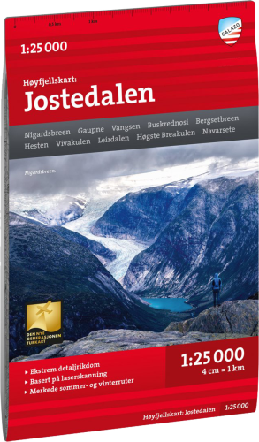 Calazo förlag Høyfjellskart Jostedalen 1:25.000 NoColour