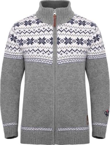 Gridarmor Women's Snøstjerne Full Zip Ullgenser  Mid Grey Melange