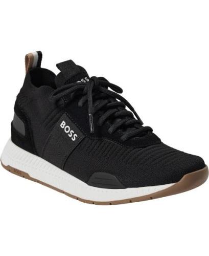 BOSS Titanium_Runn_Knst_N Mand Charcoal Sneakers Str 41 - hos Magasin