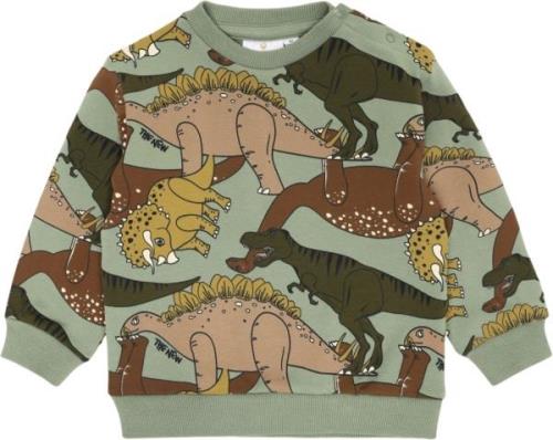 The New Tnslee Sweatshirt Str 80 cm - Hedge Green Dino Sweatshirts Bom...